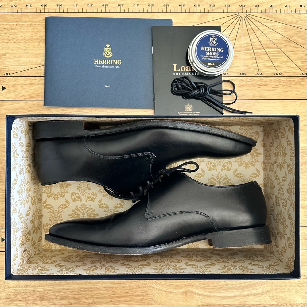 Loake Cornwall 1880 Leather Dress Shoes Black Size 12 Narrow Fit